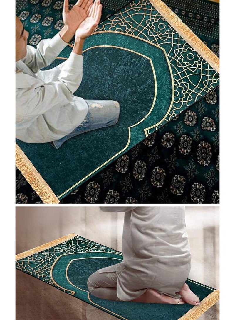 سن آلتری سجادة صلاة، 70×100 سم، كبيرة الحجم، سهلة الحمل، سميكة، بقاعدة مانعة للانزلاق، قابلة للطي، سجادة صلاة إسلامية متعددة الألوان، سجادة صلاة بشرابات، سجادات صلاة لرمضان والعيد - Image 3